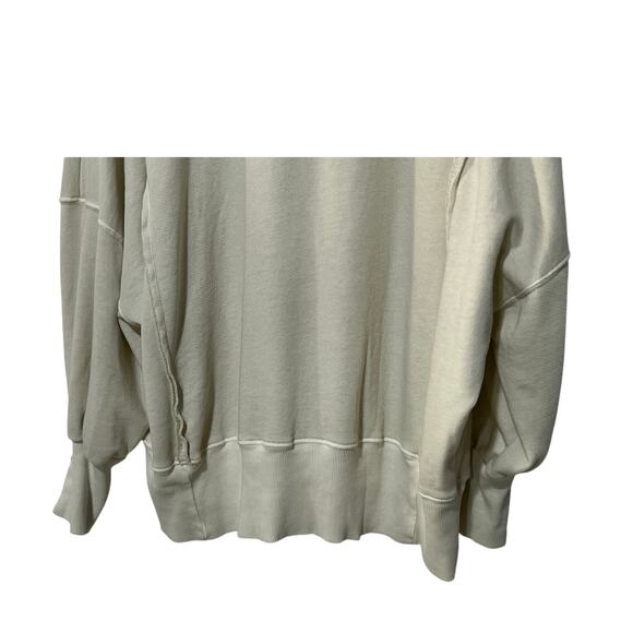 FREE PEOPLE WOMENS SIZE LARGE CAMDEN HENLEY SLOUCHY SWEATSHIRT IVORY NEW - Picture 10 of 15